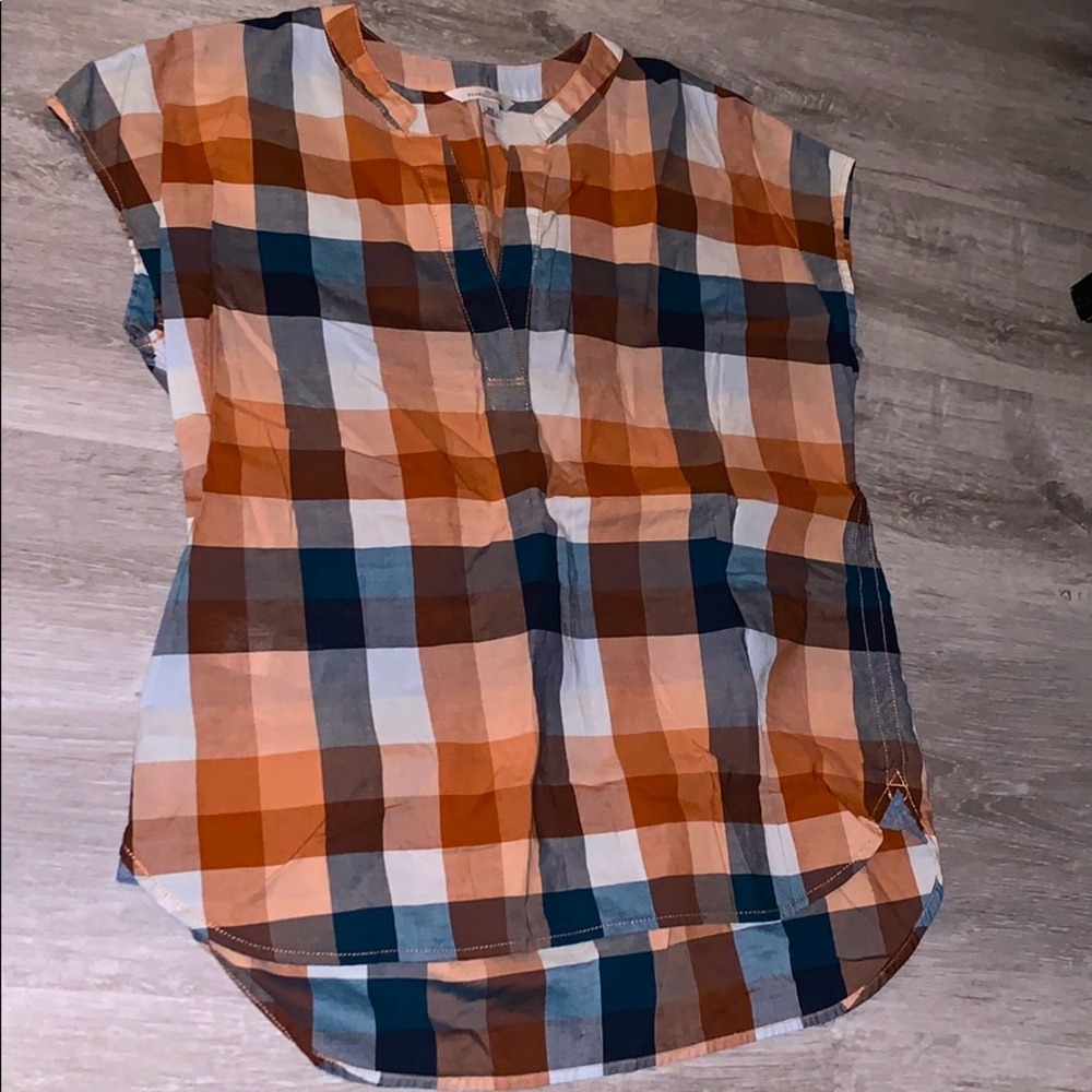 LLbean shirt XS blue/brown plaid